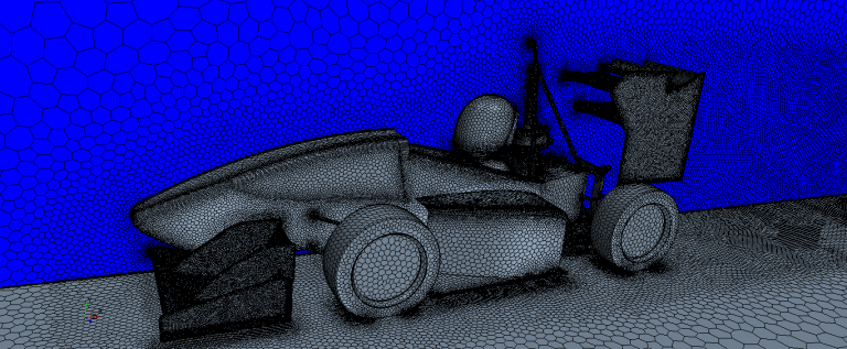 Aerodinamica - CFD Mesh Vista Laterale